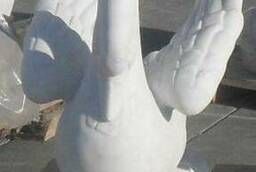 Скульптура статуя Лебедь из белого мрамора