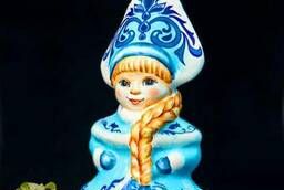 Figurine Snow Maiden. Bell. Ceramics. Height 13. ..