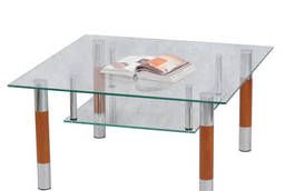 Coffee table, glass  wood  metal, Crystal - PC (P). ..