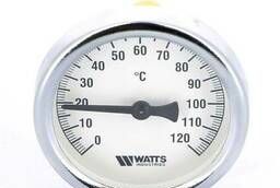 Термометр биметаллический F+R801 63мм с погружной гильзой Watts Ind 120 град. C гильза 50мм
