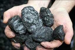 Anthracite coal, grade AO, AM, AS, ASh, sulfur 0.78-1%, ash 3-5%