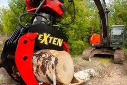 Excavator grapple for timber. Forest grab Exten
