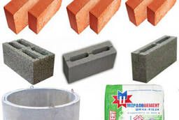 Reinforced concrete, ceramic blocks, well rings, brick