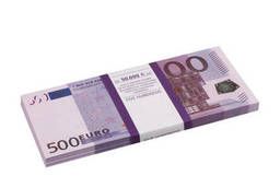 Деньги шуточные 500 евро, упаковка с европодвесом