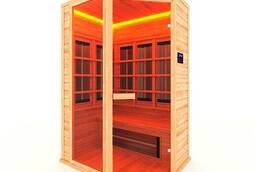 Infrared sauna 2 - local, corner with glass door and one glass insert