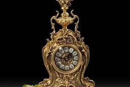 Каминные часы бронзовые золотистые 46 см. Virtus 5156