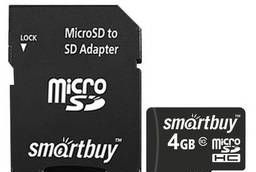 Карта памяти micro SDHC, 4 GB, Smartbuy, 10 Мб/сек. .. .