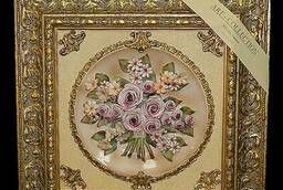 Картина фарфоровая панно Букет цветов 50 х 50 см.