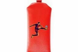 Key holder with a zipper Bright football player with a ball, red