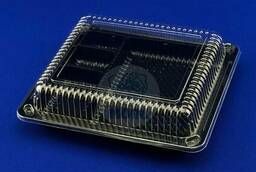 Disposable plastic food container for sushi p. ..