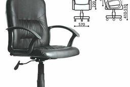 Chair Chip, with armrests, leatherette, black