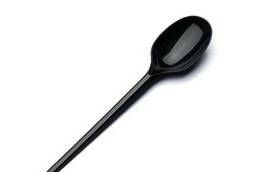 Disposable plastic canteen spoon black Crystal. ..