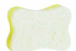Washcloth sponge, foam rubber + massage, 14 g (5x9x13 cm), yellow. ..