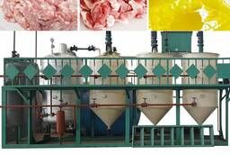 Equipment for processing animal fats into food, feed and technical animal fat