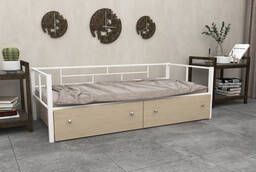 Односпальная металлическая кровать Арга 90 с ящиками