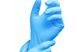 Перчатки голубые нитриловые, размер XL 100 шт/уп