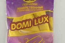 Перчатки латексные хозяйственные Domi Lux с хлопк. .. .