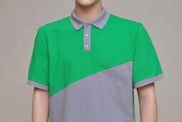 Polo shirt with a contrasting diagonal