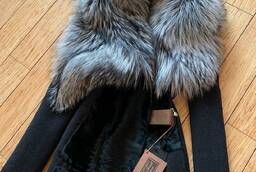 Woolen Coat with Silver Fox Fur