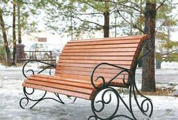 Benches, park benches, outdoor benches.
