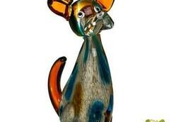 Dog Friend. Murano style glass figurine. Height. ..