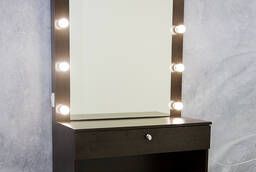 Столик для макияжа с зеркалом и подсветкой темный