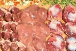 Chicken offal (hearts, stomachs, liver, legs, necks)