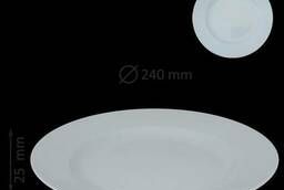 Тарелка мелкая 240 мм классическая белая, фарфор