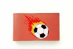 Business card holder Ball kick, red