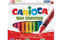 Восковые мелки Carioca, 12 цветов, смываемые, картонная. ..