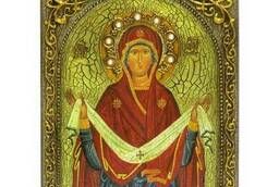 Живописная икона Образ Божией Матери Покров на кипарисе
