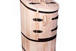 Oval cedar phyto barrel with a bevel and a professional steam generator