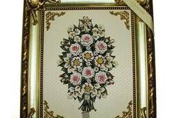 Картина фарфоровая панно Букет прекрасных цветов 72 х 83 см.