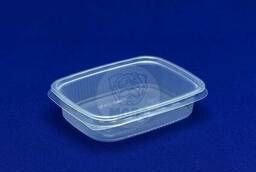 Disposable plastic rectangular food container. from. ..