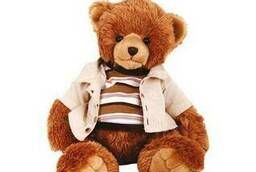 Teddy bear in a striped jacket and a canvas jacket 45cm,