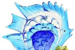 Морская рыбка голубая. Стеклянная фигурка в стиле Мурано. .. .