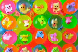 Jumping ball 25 mm Animals halves (Y-120) (100 pcs  pack)