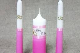 Набор свечей Свадебный розовый: Родительские свечи. ..