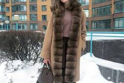 Coat with sable fur