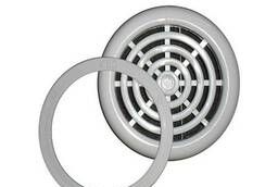 Решетка вентиляционная - с кольцом, белая, D 100мм