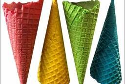 Рожок для мороженого цветной Колибри 150 мм