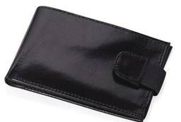 Business card holder with credit card compartments, black