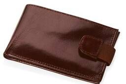 Business card holder with credit card compartments, brown