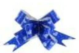 Бант- бабочка синий с сердечками 1, 2см, 1 шт