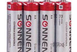 Батарейки Комплект 4 шт. , Sonnen, АА (R6, 15А), солевые. ..