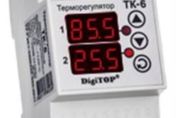 Цифровой двухканальный терморегулятор tk-6 на din-рейку dig