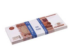 Деньги шуточные 5000 рублей, упаковка с европодвесом