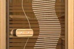 Дверь для сауны АКМА Арт-серия GlassJet Волна 7х19 (коробка -осина/липа)