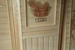 Дверь Липа для бани и сауны с рисунком любой размер