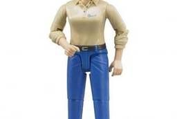 Figurine of a woman, blue jeans,
